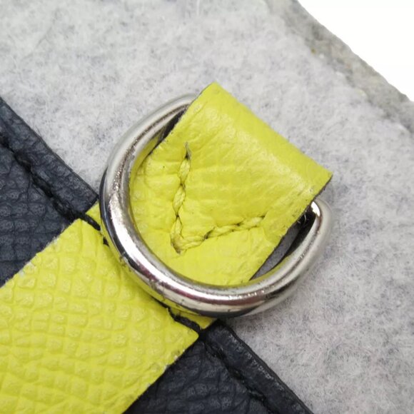 HERMES TooDoo Clutchbag gray x navy x yellow felt/VeauEpsom Leather - Picture 7 of 13
